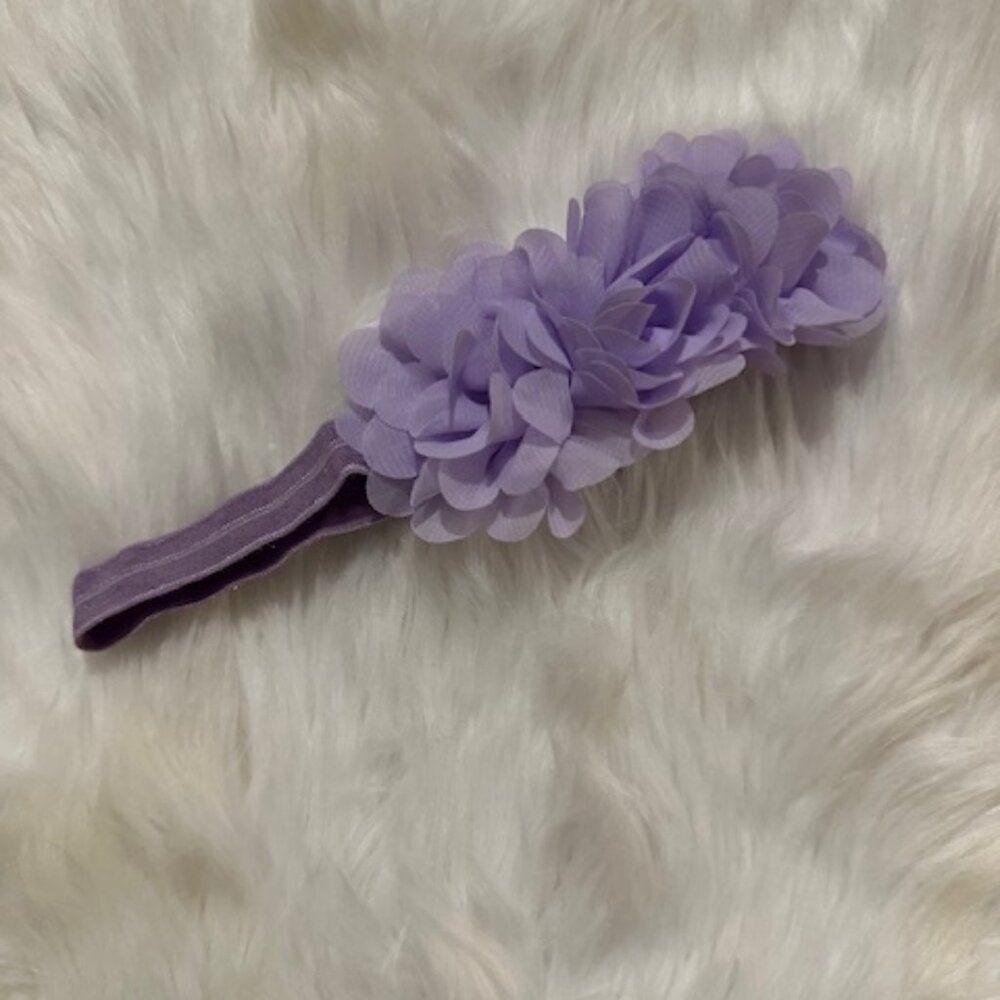 Lavender Trio of Mum Flowers on FOE Headband  7550  Handmade NWT Boutique
